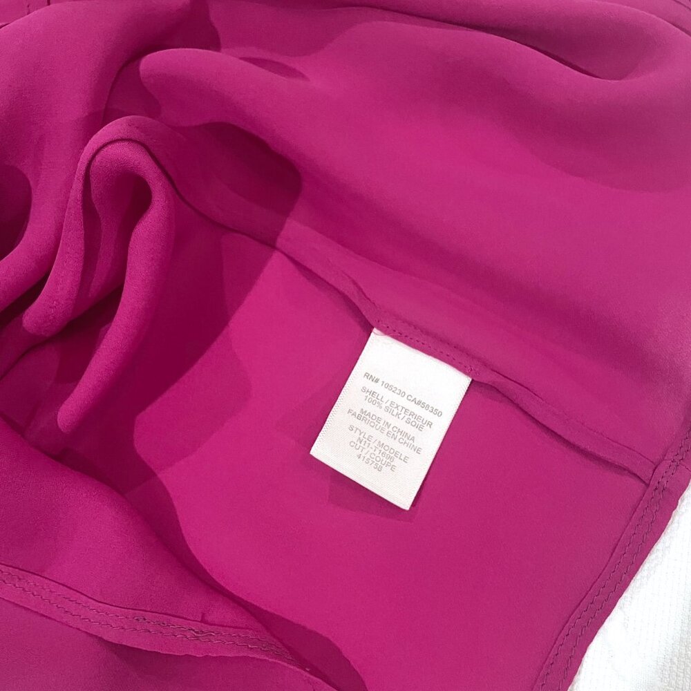 Joie NWOT Fuchsia Pink Silk Tank Cami Blouse Top with Pleat Detail Size XS - Picture 3 of 4